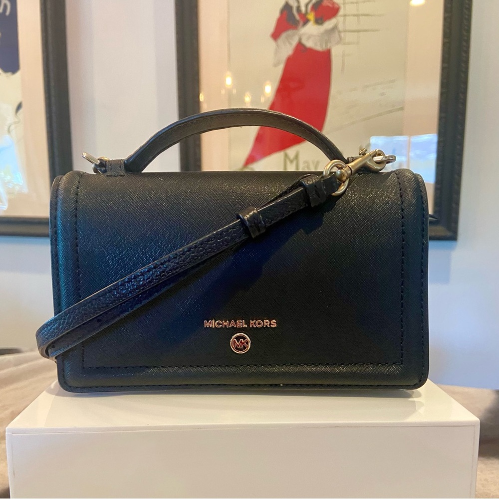 Michael Kors Black  Crossbody Wallet/Bag with top handle and remove able strap